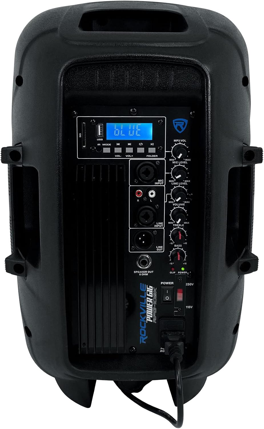 Rockville RPG102K Dual 10' Powered DJ/PA Speaker System with Bluetooth | 1000W Peak / 250W RMS, USB/SD Playback, XLR Output, Mic & Stands Included, Cables, Remote, Bass/Treble EQ, Active/Passive