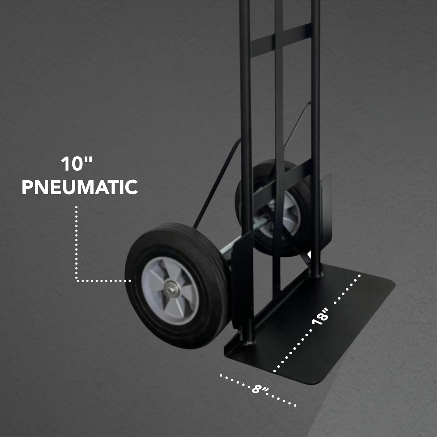 Olympia Tools 800 Lb Steel Hand Truck with D Handle and 10' Pneumatic Wheels for Home and Office Use