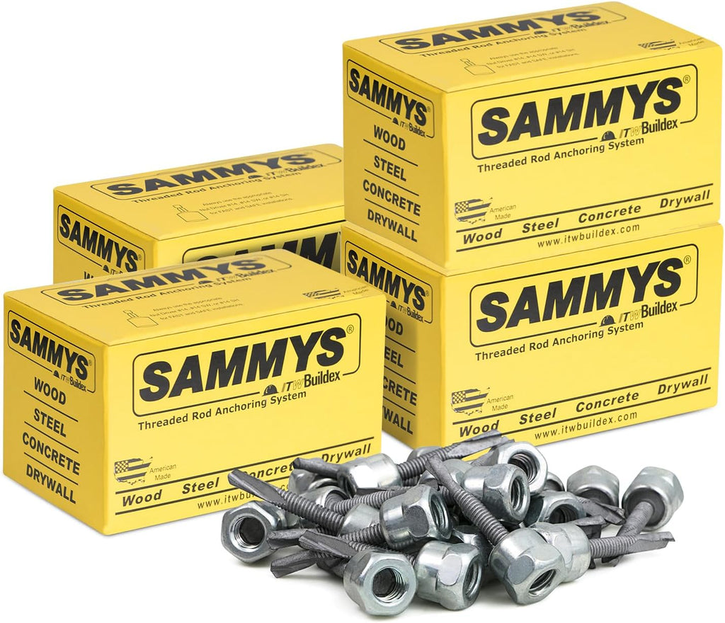 Everflow Sammys 8042957-100 DST 20 3/8 Inch Screw Vertical Threaded Rod Anchor Designed for Steel Structure, Steel with Electro-Zinc, Corrosion Resistance, 1/4-14 x 2 Inch Screw Length - (Pack of 100)