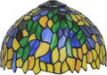 Tiffany Lamp Shade 12 Inch Wide Accessories Replacement Only Wisteria Stained Glass Lampshades Vintage Yellow Green Blue Leaf Light Cover for Table Lamp Pendant Light Ceiling Fixture