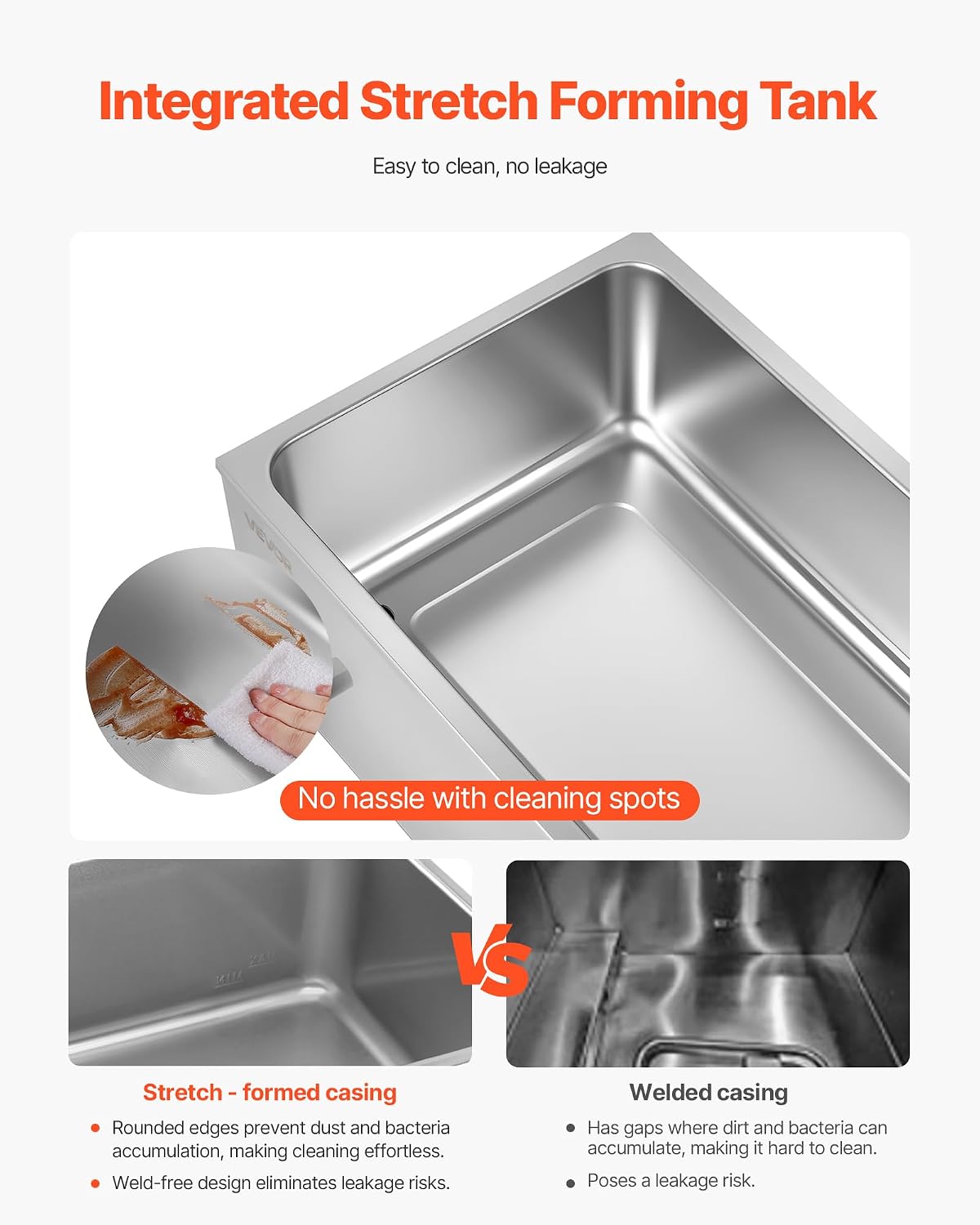 VEVOR 6-Pan Commercial Food Warmer, 24QT Electric Steam Table, 1200W Professional Countertop Stainless Steel Buffet Bain Marie with 86-185°F Temp Control for Catering and Restaurants, Silver