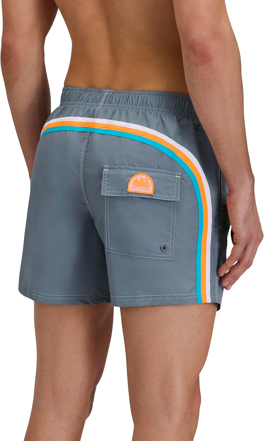 SUNDEK Mens Elastic Waist Boardshort, Swim Trunks 14' Length 5' Inseam