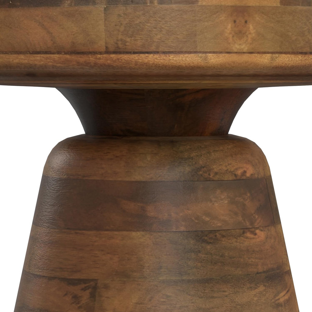 SIMPLIHOME Robbie Accent Table - 16 inch Wide Solid Mango Wood End Table in Walnut Brown, Boho Contemporary Rustic Side Table for Living Room or Bedroom with Multipurpose Function, Assembled