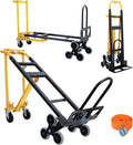 1000 LBS Industrial Convertible Hand Truck,3 in 1 Stair Climbing Dolly Cart,Stair Dolly Climber Heavy Duty with Solid Wheels for Moving,Transport in Warehouse,Office(Yellow)