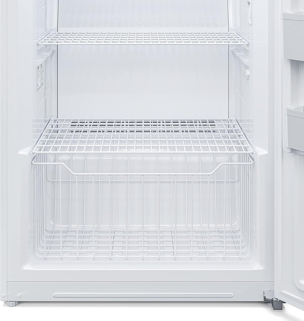 KoolMore Upright Freezer/Refrigerator Convertible, 2-in-1 Appliance, Home, Dorm, and Garage Ready Fridge/Freezer Storage for Fresh or Frozen Food and Drinks, Wire Shelves and Drawer [White] (RUF-17C)
