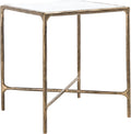 SAFAVIEH Couture Home Collection Jessa Brass Metal/White Marble Top Square End Table (Fully Assembled)