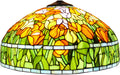 20 Inch Tiffany Stained Glass Single Lampshade Red tulip Blue wisteria Table Lamp Shade Pendant Hanging Light Fixture Floor lamp Replacement only,Tulip