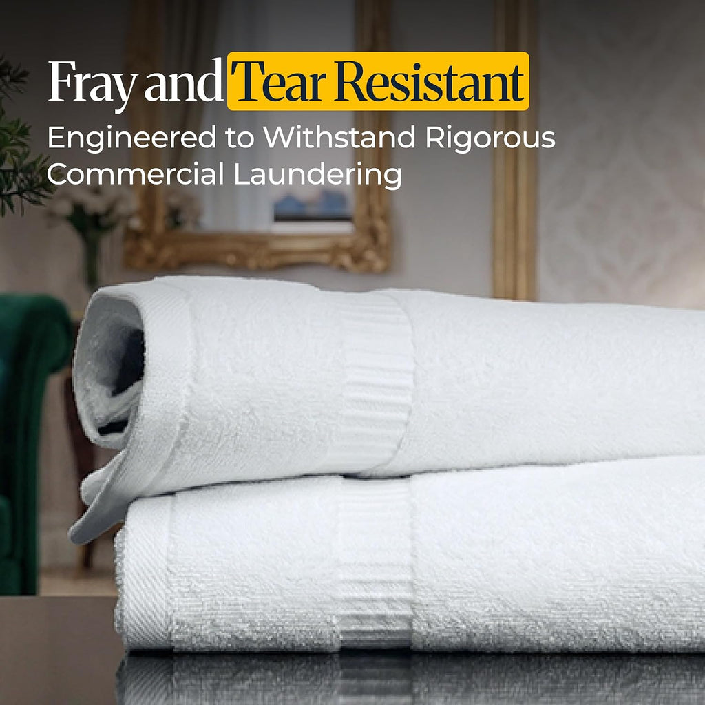 belem Forte Premium Bulk Bath Towels 27x50 | 700 GSM Luxury Hotel Towels | Pack of 36 | 100% Combed Cotton | Ultra Soft, Highly Absorbent White Towels for Hotel, Spa & Resorts | 14 lbs/Dozen
