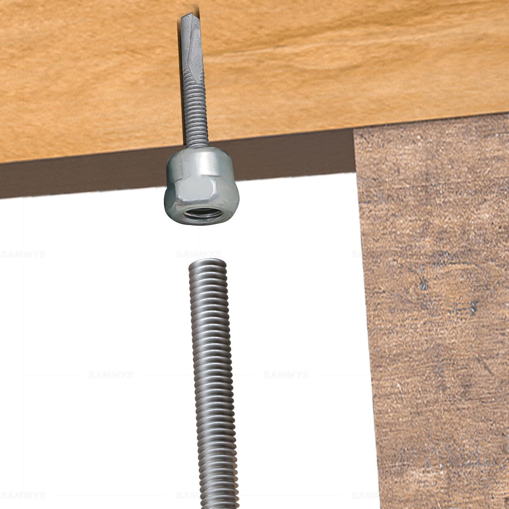 Everflow Sammys 8042957-100 DST 20 3/8 Inch Screw Vertical Threaded Rod Anchor Designed for Steel Structure, Steel with Electro-Zinc, Corrosion Resistance, 1/4-14 x 2 Inch Screw Length - (Pack of 100)