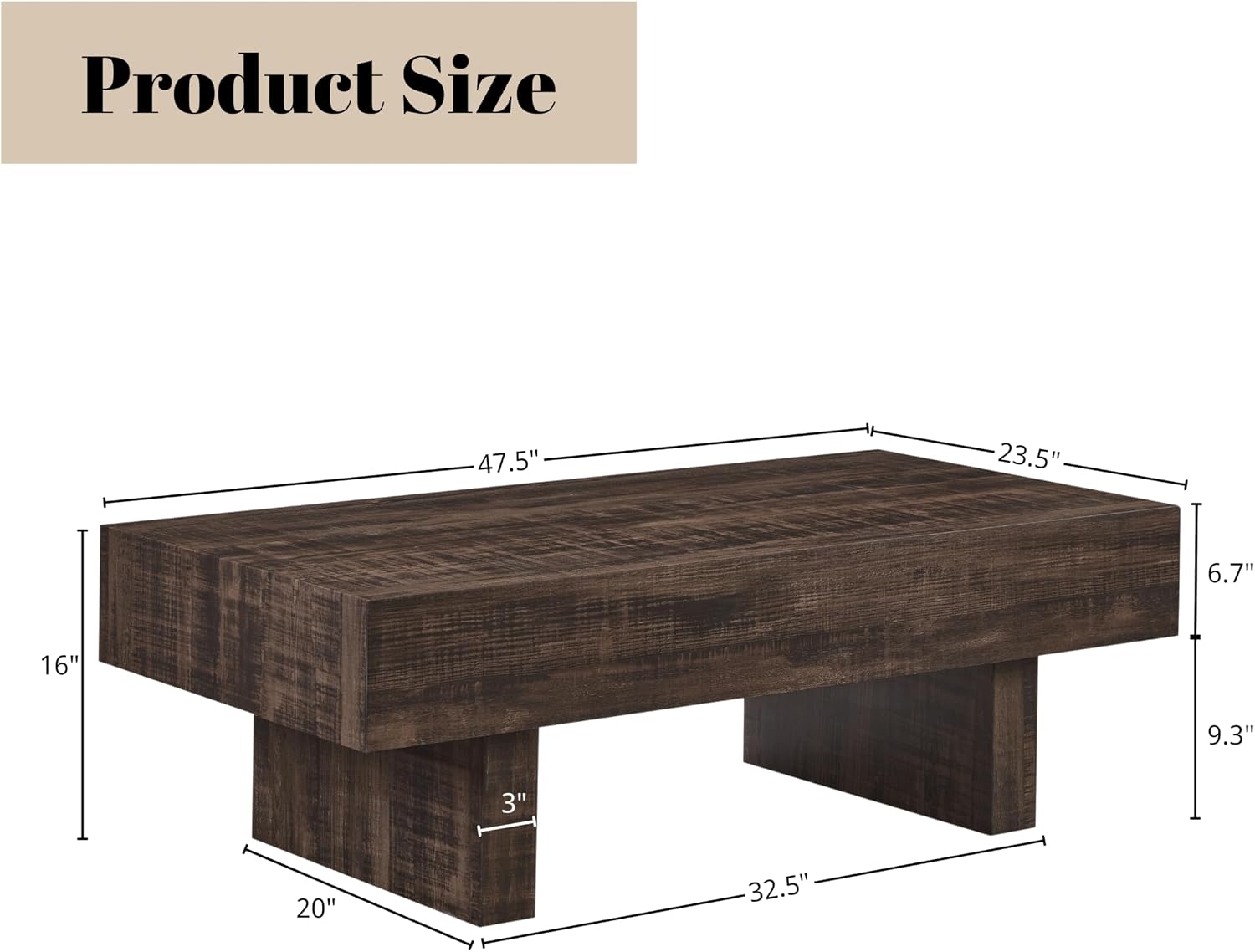 Roundhill Furniture Athens Modern Accent Coffee Table, Walnut