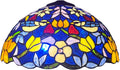 Tiffany Lamp Shade Replacement Only 16 Inch Stained Glass Bird Lampshades, Vintage Blue Beige Yellow Flower Light Cover for Table Lamp Floor Lamp Hanging Pendant lamp Ceiling Light