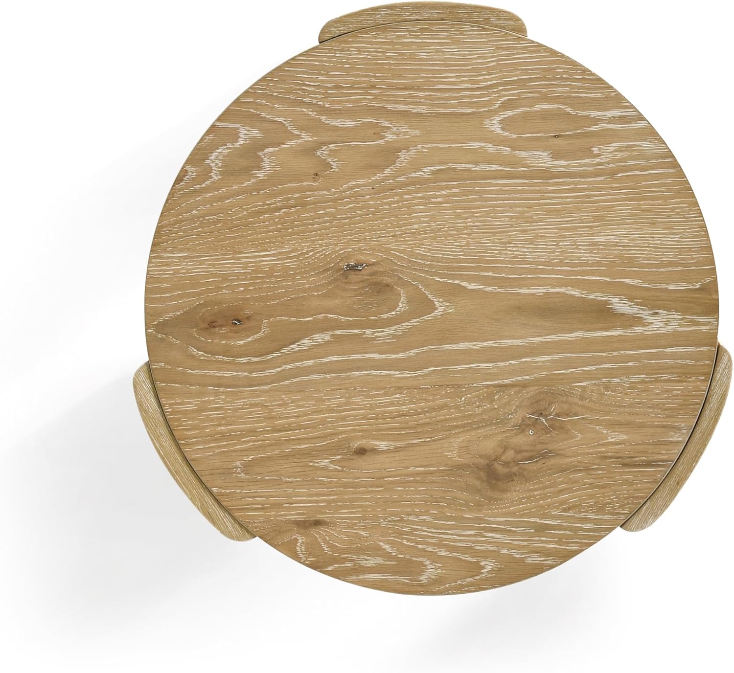 Furniture of America Carys Modern Solid Wood 20-inch Round End Table with Plinth Base, Living Room Furniture for Small Space, Home Office, Oak