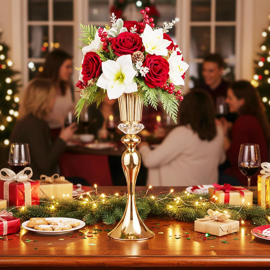 Metal Wedding Flower Vases for Tables - 22' Tall Elegant Table Centerpiece Vases, Gold Trumpet Flower Stands for Anniversary Ceremony Birthday Party Event Wedding Home Decorations (10, Gold)