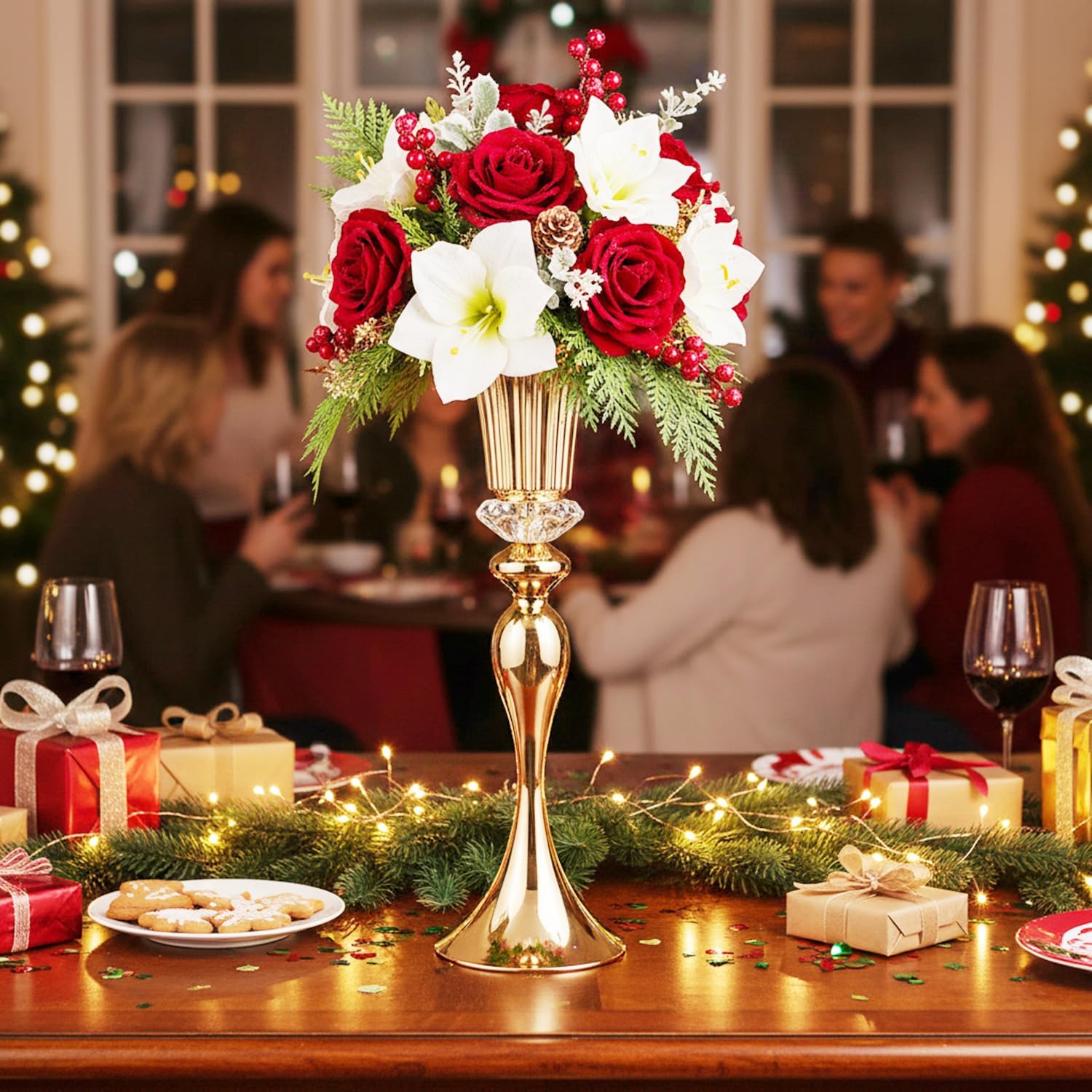 Metal Wedding Flower Vases for Tables - 22' Tall Elegant Table Centerpiece Vases, Gold Trumpet Flower Stands for Anniversary Ceremony Birthday Party Event Wedding Home Decorations (10, Gold)