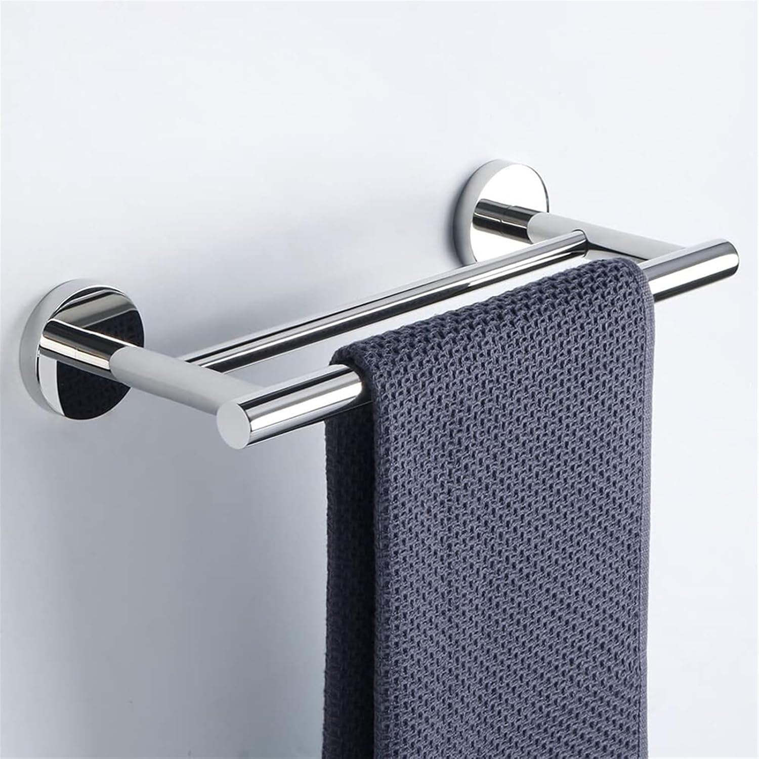 Bathroom Shelves Towel Rail Rack 30cm/40cm Double Towel Rail SUS304 Stainless Steel Bathroom Hand Towel Holder Chrome Towel Bar Ring Wall Mounted Storage