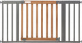 Summer Infant West End Extra Wide Safety Pet and Baby Gate, 36'-60' Wide, 30' Tall, Pressure or Hardware Mounted, Install Wall to Wall in Doorway, Auto Close Walk-Thru Door - Oak Wood and Metal