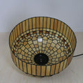 Tiffany Table Lamp Shade Replacement Only 16X9 Inch Stained Glass Yellow Beige Amber Lampshades, for Floor Lamp Desk Lamp Pendant lamp Ceiling Light Bedside Reading Lamp
