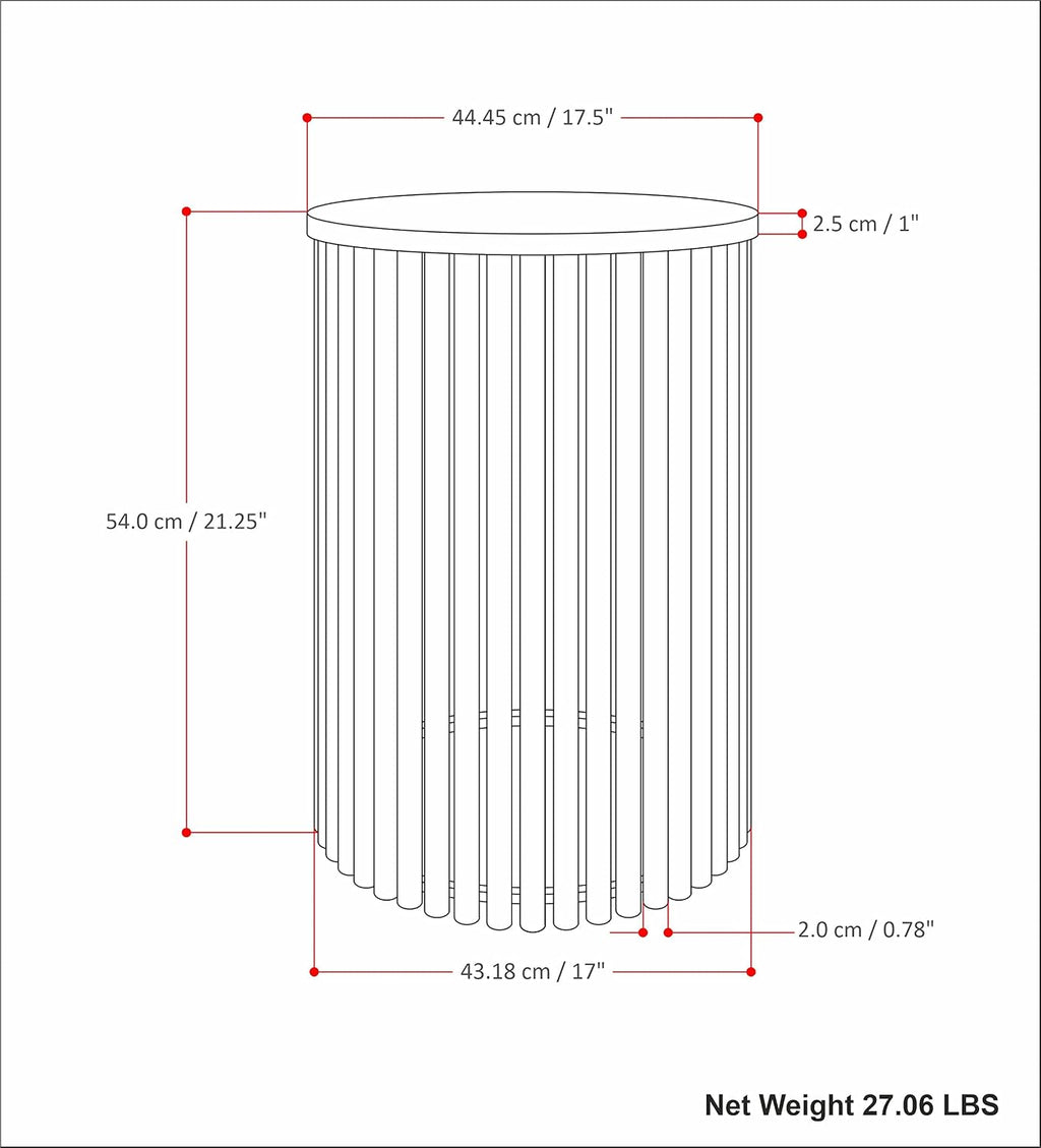 SIMPLIHOME Demy Metal and Wood Accent Table - 18 inch Wide Solid Metal Round End Table in Natural and Black, Industrial Side Table or Coffee Table for Living Room with Compact Design, Assembled | Side Table