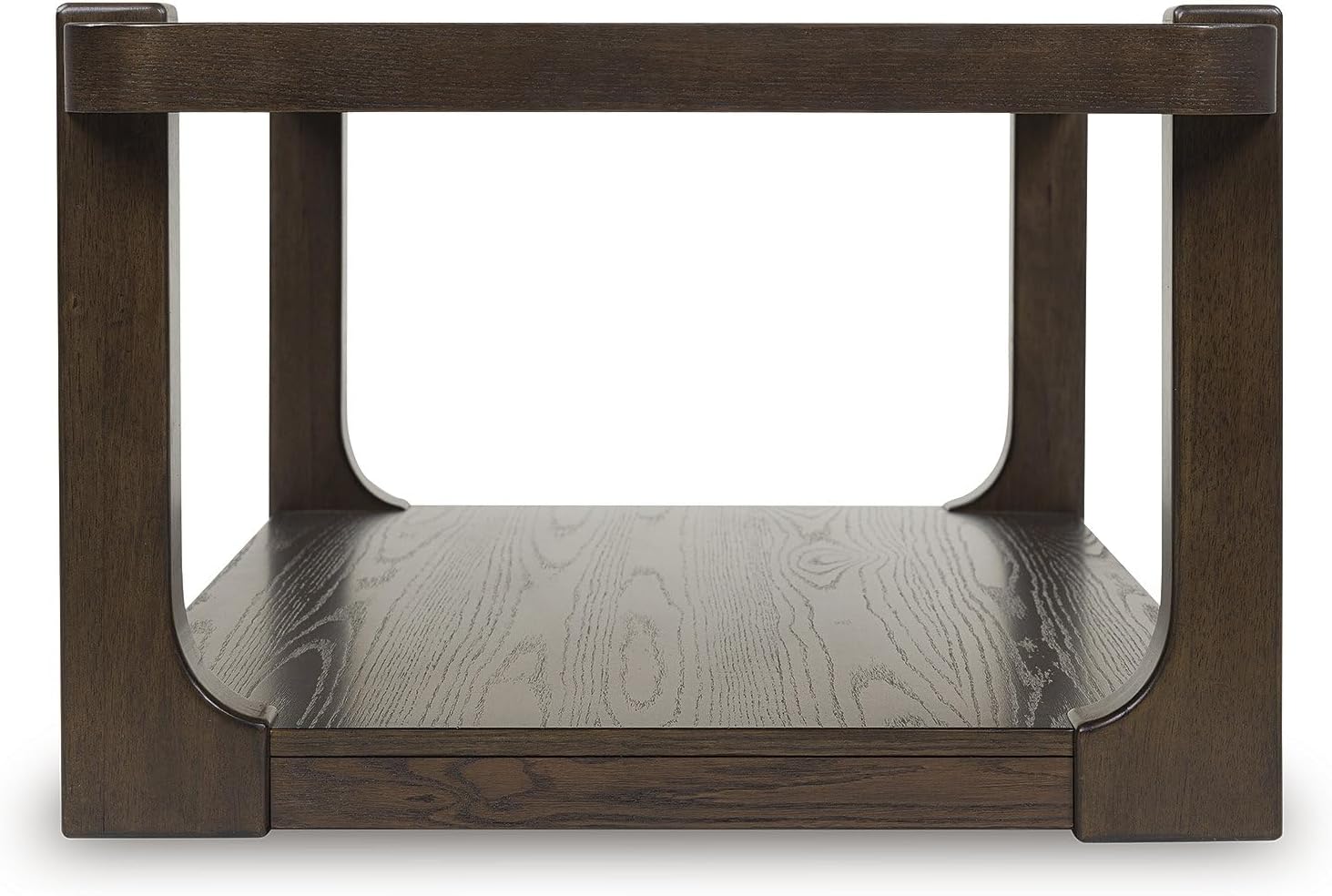 Signature Design by Ashley Breckington Contemporary Coffee Table with Lower Shelf and Casters, Dark Brown