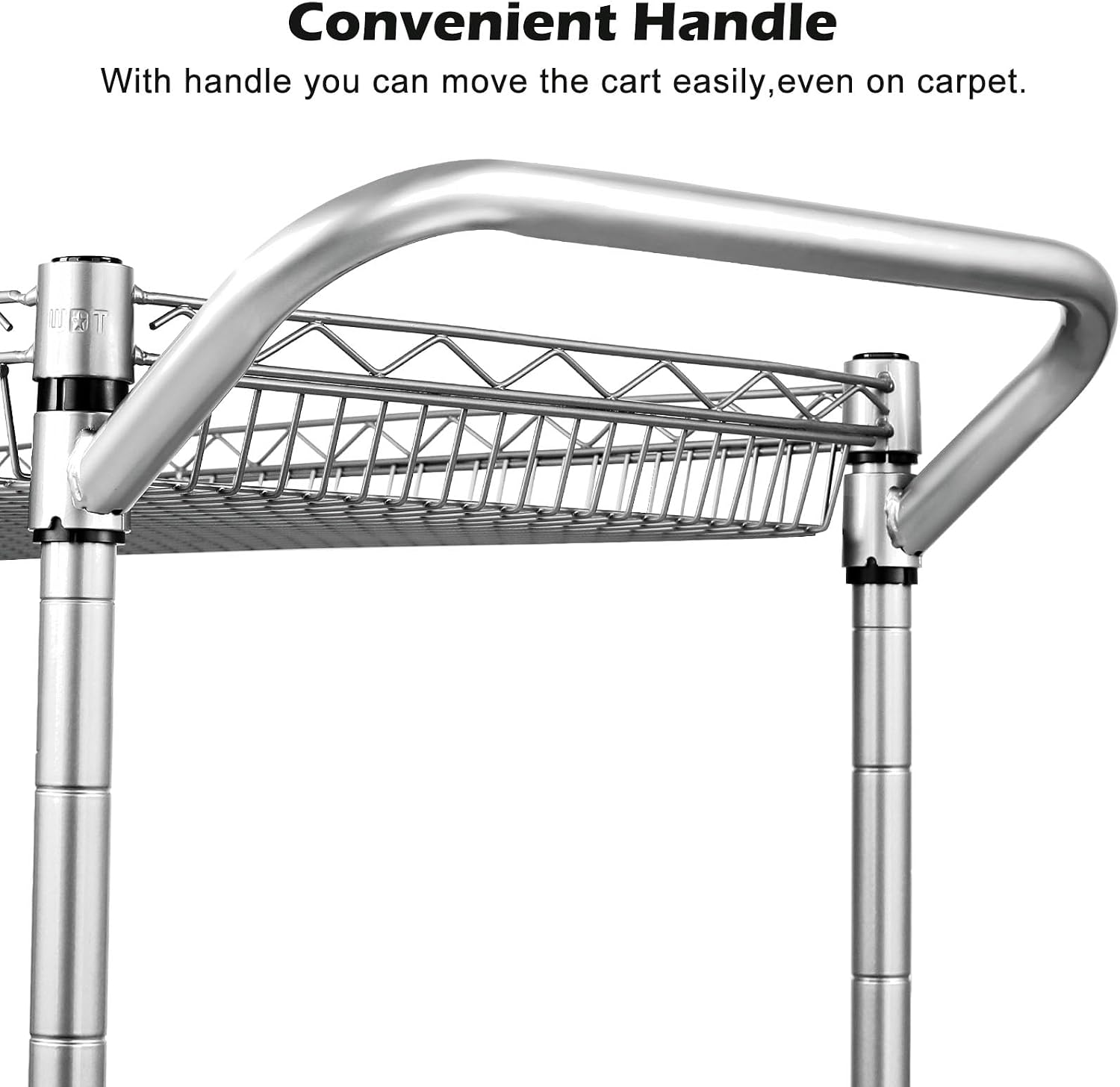 WDT Heavy Duty 2 Tier Rolling Cart, NSF Listed, 660Lbs Capacity, Commercial Grade Metal, 35.63'x18.1'x33.93'