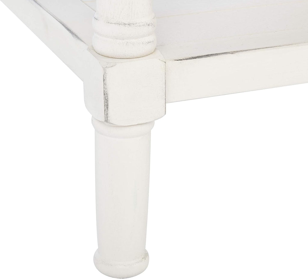 Safavieh Home Collection Filbert Distressed White 2-Drawer Bottom Shelf Coffee Table COF5703A