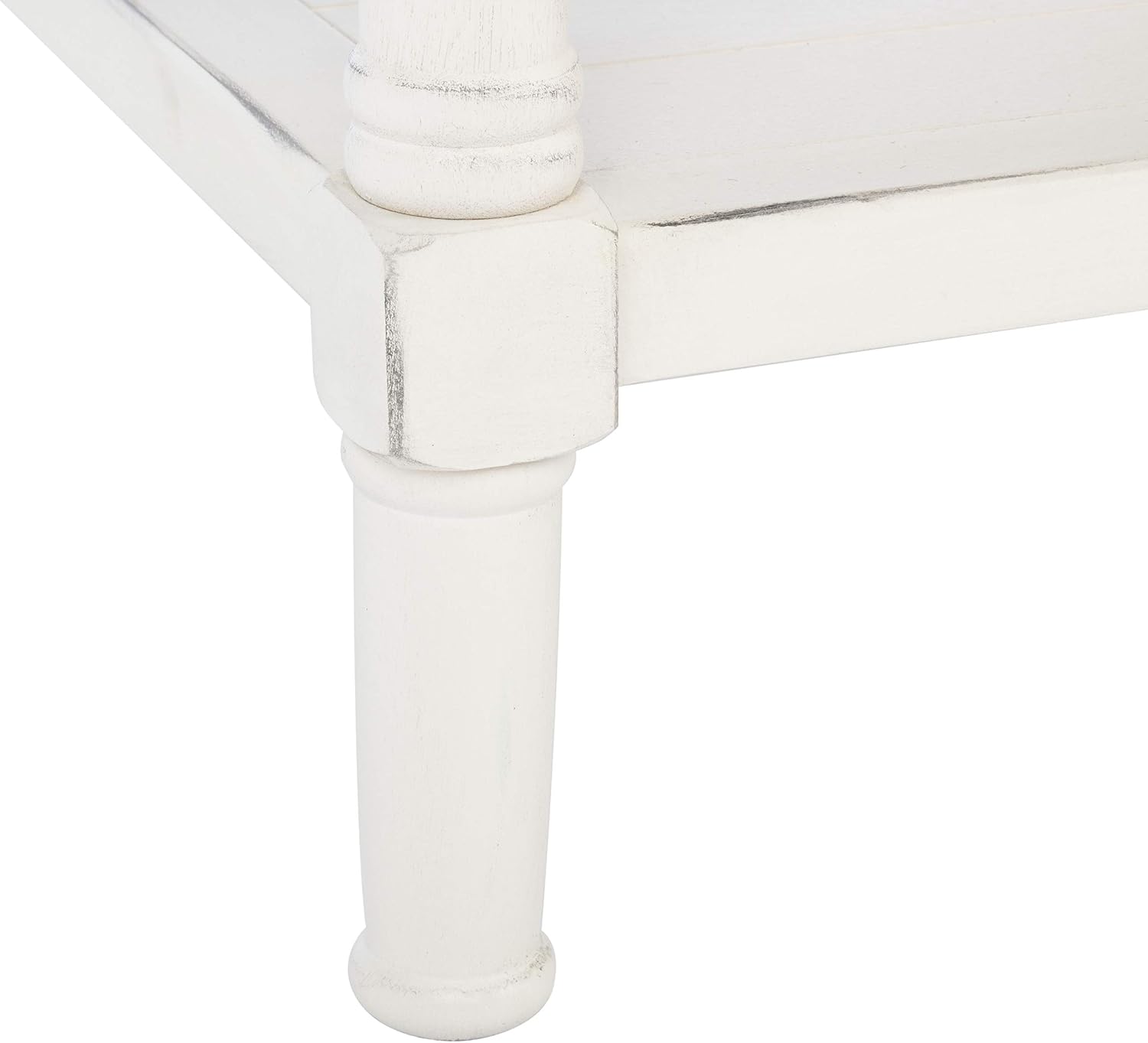 Safavieh Home Collection Filbert Distressed White 2-Drawer Bottom Shelf Coffee Table COF5703A