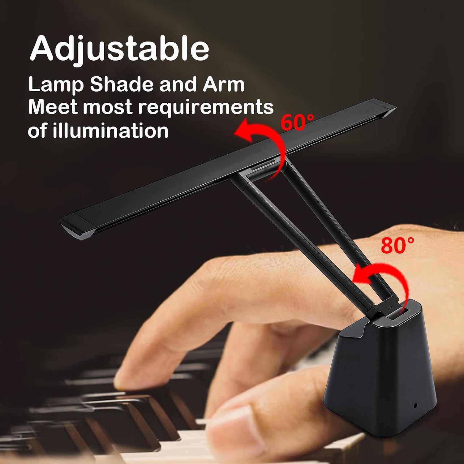 Professional LED Piano Lights for Upright Piano - Piano Lamps with Ambient Light, Favorite Mode, Eye-Care, 5 Levels Color Temperatures, 5 Levels Dimming, Steady Base, Black(Updated Version)