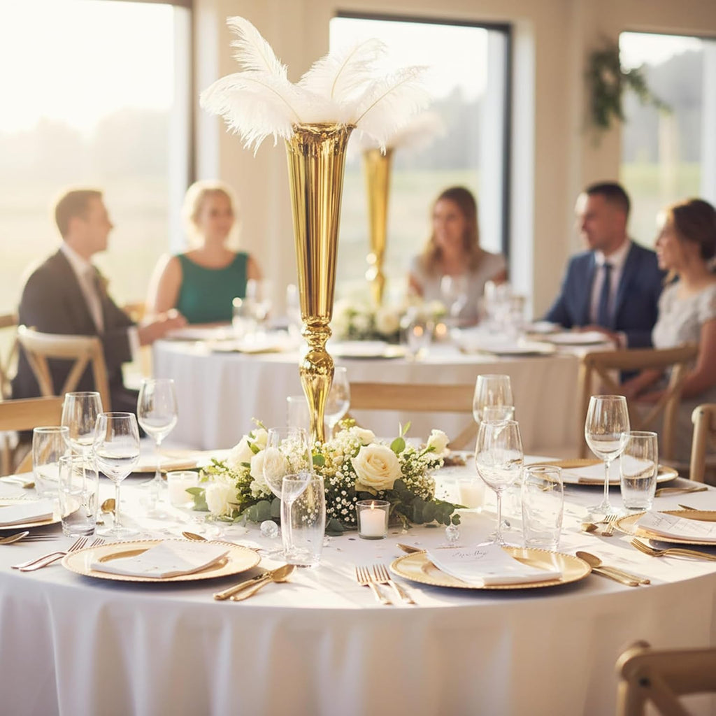 Metal Trumpet Vases for Centerpieces - Set of 10 Elegant Gold Vases for Table, 21.9' Tall Flower Stands for Table Centerpieces Anniversary Celebration Christmas Event Party Home Wedding Decorations