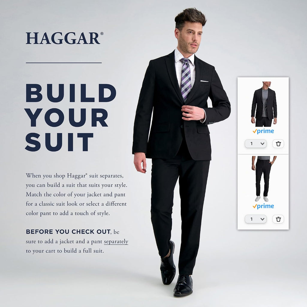 Haggar Men's Haggar Men's Jmh Premium Stretch Tailored Fit Suit Separates - Pants and Jackets