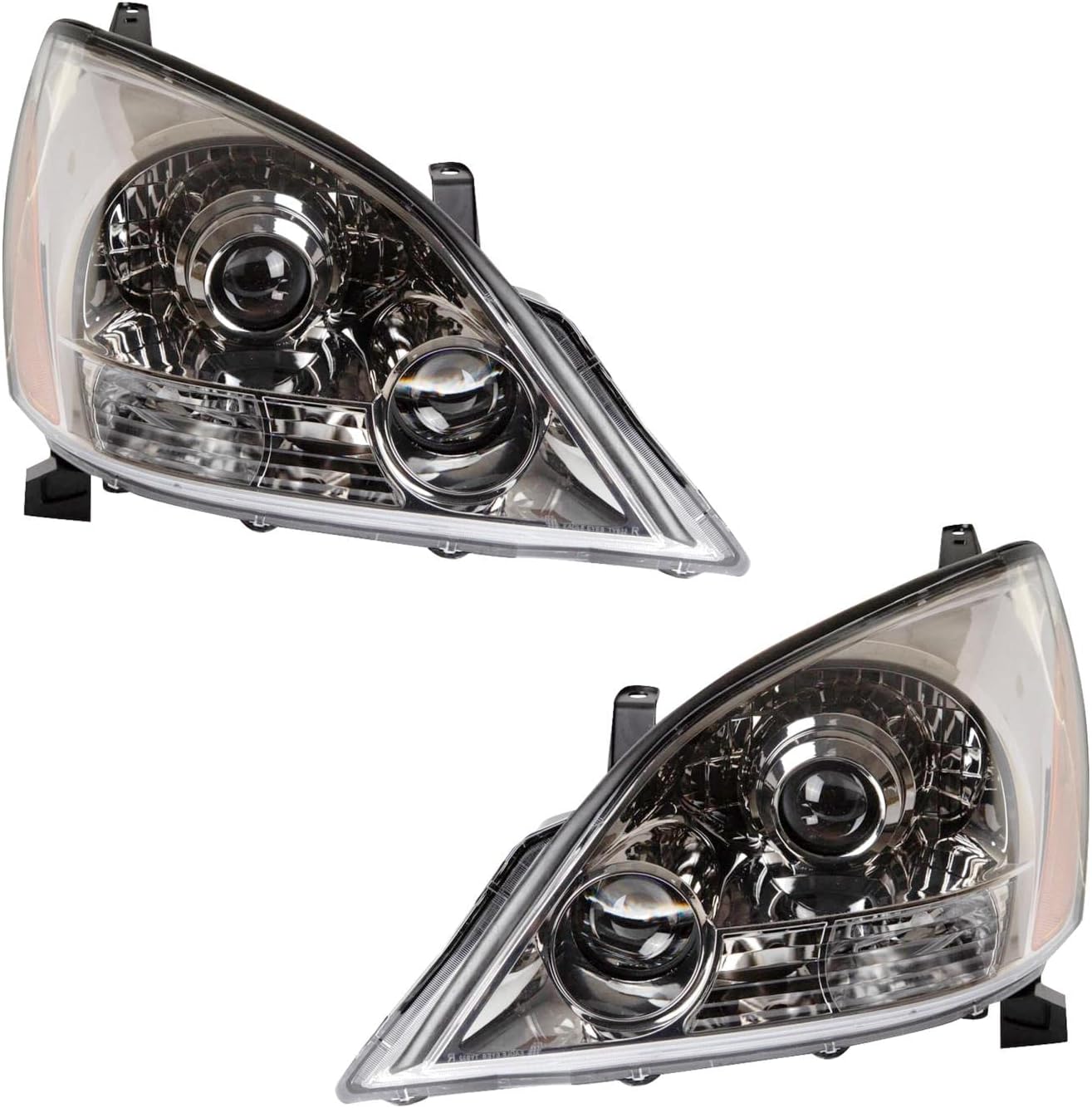 TRQ Driver and Passenger Side Headlight Assembly Set Compatible with 05-09 Lexus GX470 Sport Package Halogen Only