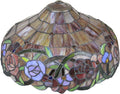 Rose Table Lamp Shade Replacement Only 16X9 Inch Tiffany Style Stained Glass Cream Amber Lampshades, Vintage Pastoral Romance Light Cover for Desk Light Floor Lamp Pendant Ceiling Lamp,A1