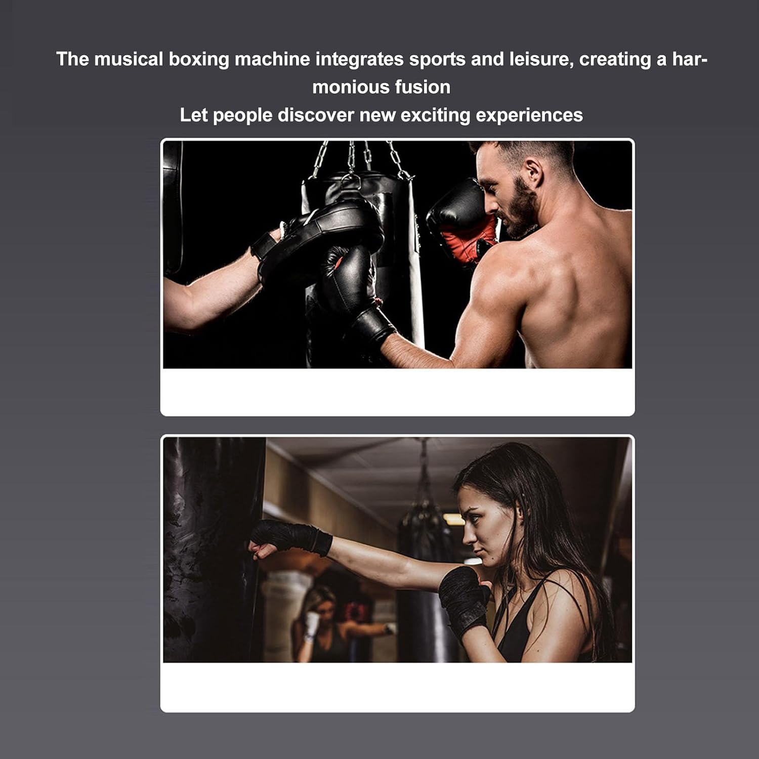 Smart Music Boxing Machine, Indoor Boxing Machine Wall Mounted Punching Trainer for Adults Electronic Boxing Target For Exercises, Improve Hand Eye Coordination