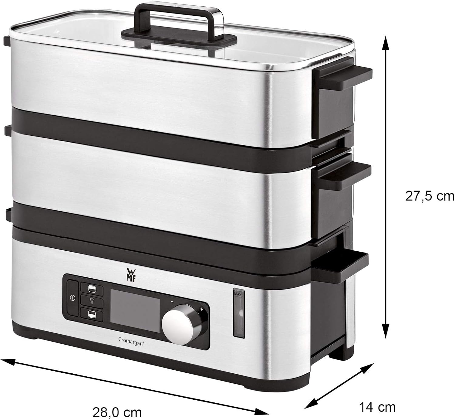 WMF 415090011 Vitalis E Steamer Steel, Black, Silver