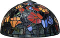 Tiffany Lamp Shade Replacement Only 16X9 Inch Stained Glass Lampshades, Vintage Red Orange Blue Flower Light Cover for Table Lamp Floor Lamp Hanging Pendant lamp Ceiling Light