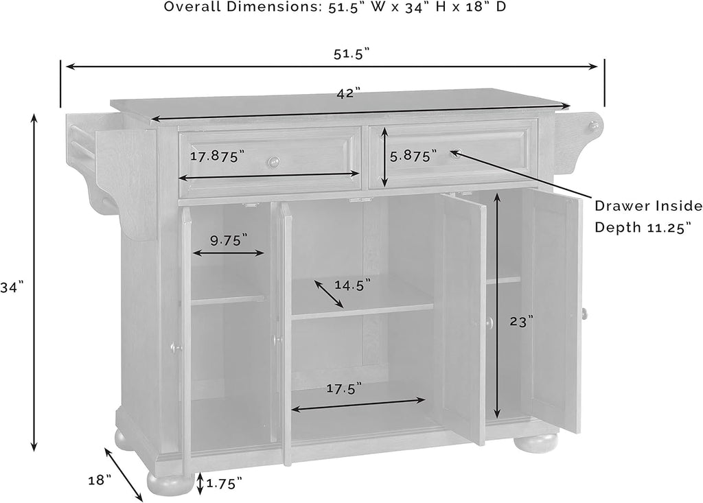 Crosley Furniture Alexandria Stainless Steel Top Rolling Kitchen Island Storage Cart, Spice Rack, Cherry