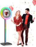 Photo Booth Machine for Weddings & Events - NESON Portable Selfie Machine, Professional RGB Lighting for Guest Interaction, Fits All iPad Pro/Air Models