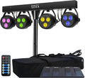 DJ Lights and Stage Lights with Stand | LED Par Gigbar with DMX, Sound-Activated Strobe Light for Parties | DJ Lighting Package, Heavy Duty Light Stand, Uplights for Events