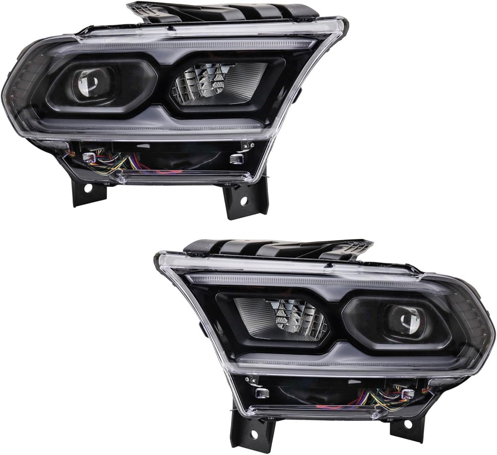 TRQ Driver & Passenger Side Headlight Assembly Set Headlights Driver & Passenger Side Compatible with 2021-2022 Dodge Durango CH2502345 CH2503345