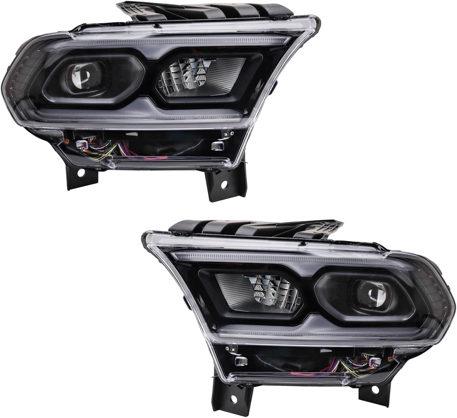 TRQ Driver & Passenger Side Headlight Assembly Set Headlights Driver & Passenger Side Compatible with 2021-2022 Dodge Durango CH2502345 CH2503345