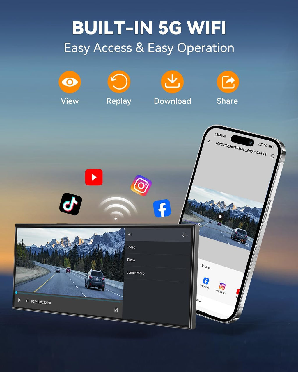 Largest 11.5'Wireless Apple CarPlay Screen for Car–Portable Carplay & Android Auto Touchscreen Car Stereo with App Control, 4K Dash Cam, Backup Camera, GPS, Mirror Link, Voice Control,for All Vehicles
