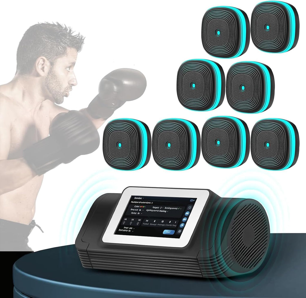 McbeAn Split Music Boxing Machine, Music Boxing Machine with Boxing Gloves,HD Screen，10 Mode & Speed Adjustable,Rhythm Light Strip，Music Punching Fitness,for Adults Children Exercise