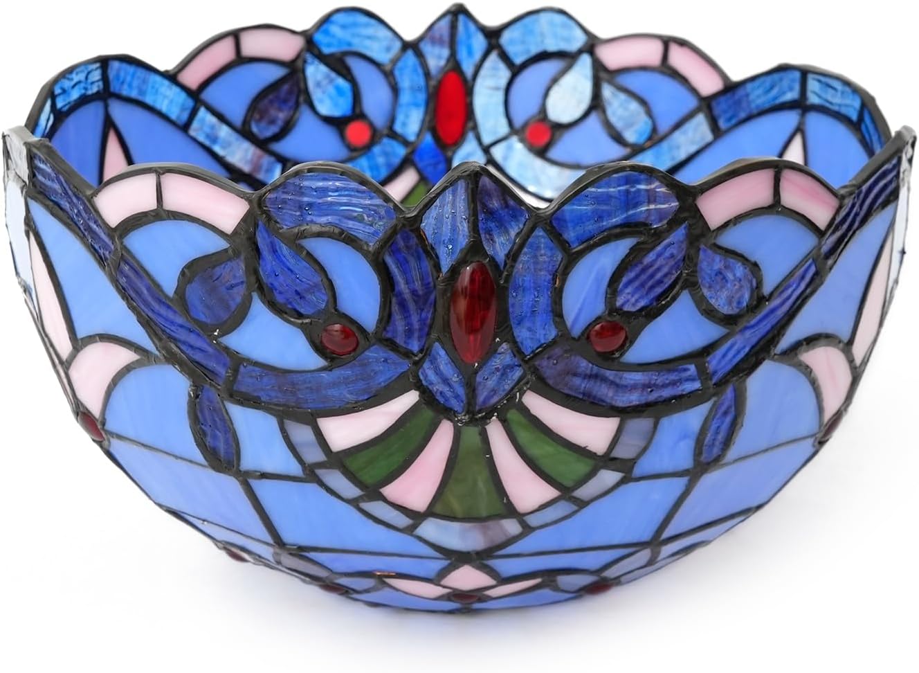 Lamp Shade Replacement Only 12 Inch Small Stained Glass Ceiling Light Blue Baroque Vintage Art Deco For Pendant Wall Floor Lamps