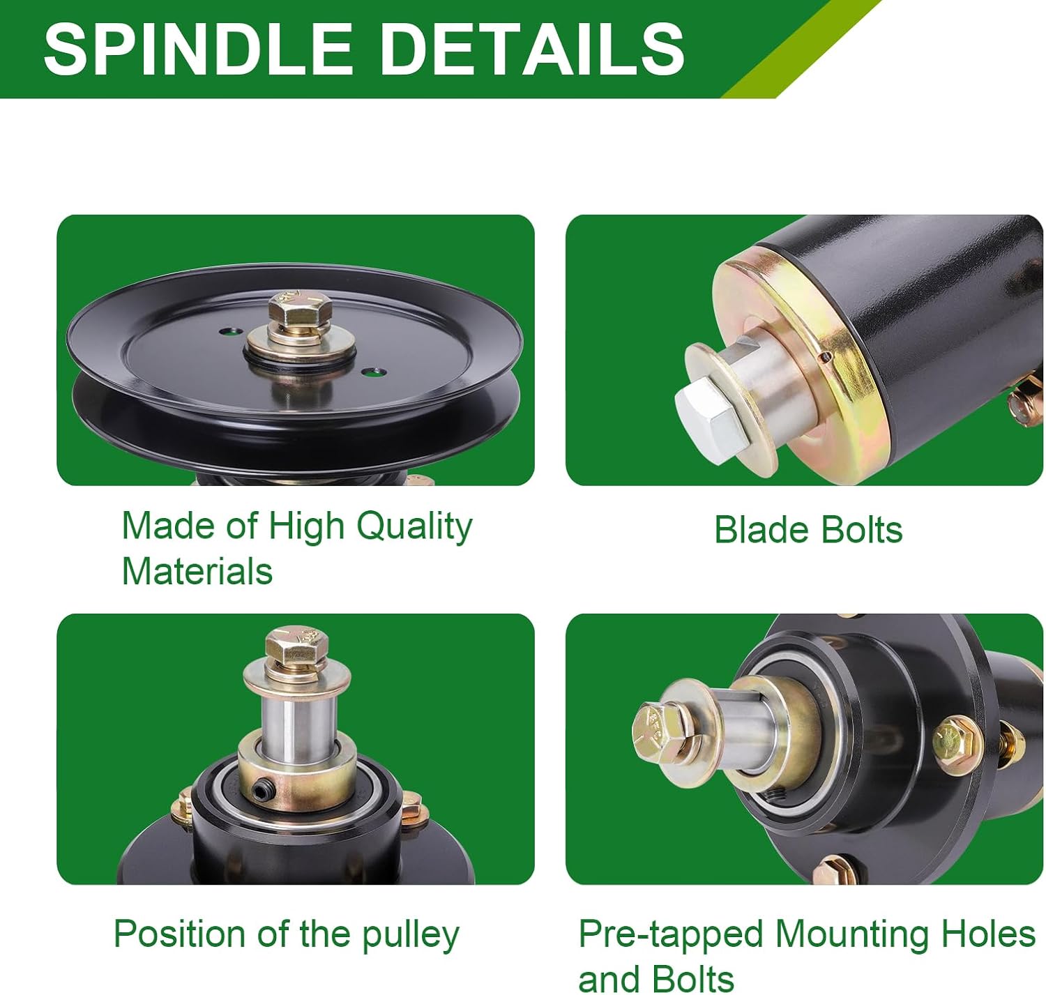 037-6015-50 037-6015-00 Spindle Assembly with 033-6004-00 Pulley - Fits 60 Inch Mower Decks Bad Boy Maverick ZT Elite 60-Inch (3-Pack)