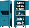 COFaR 69' Tall Modern Kitchen Pantry,Metal Storage Cabinet with Adjustable Shelves,Pantry Cabinet with 6-Tier,Freestanding Cupboard for Kitchen,Dining Room,Living Room,Bathroom,Blue