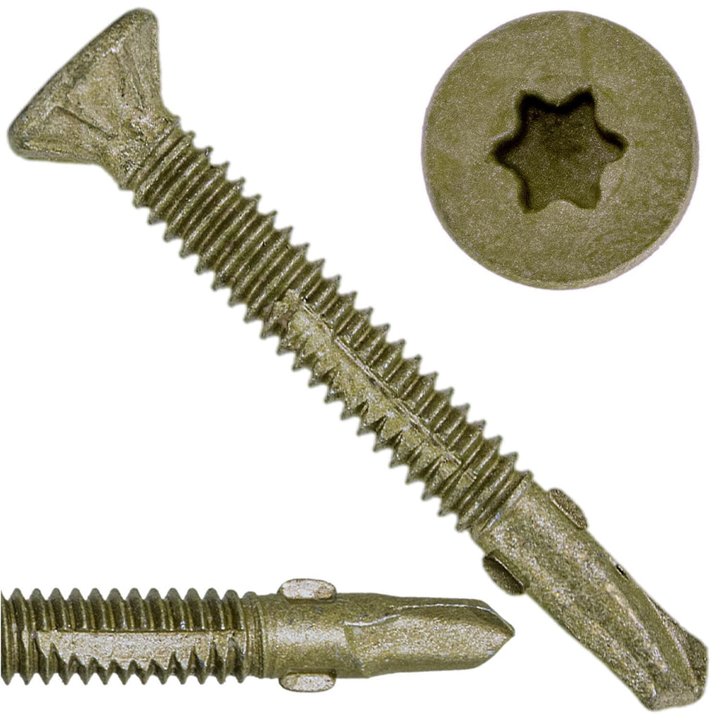 Jake Sales #10x1-5/8 Reamer Tek Torx/Star Head Self-Drilling Wood to Metal Screws - for Flatbeds, Trailers or Fastening Wood to Steel -T-25 Torx Screw Head (Full Box 4000 Screw Count)