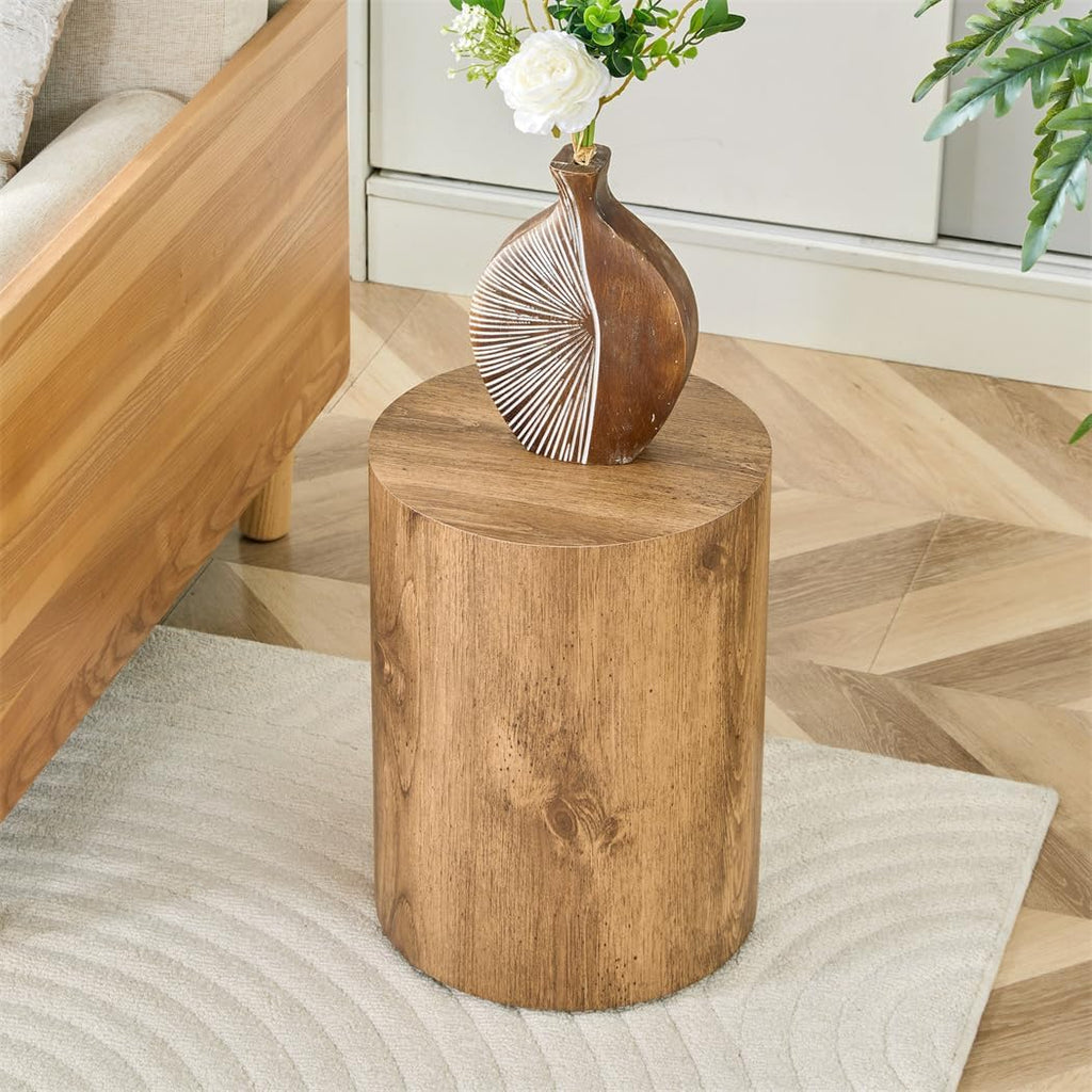 Round Side Table, End Table Living Room Table, Sofa Couch Bedside Table, Nightstand for Small Spaces, No Assembly Required - Ready to Use