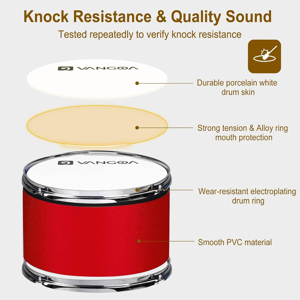Kids Drum Set Vangoa 3-Piece Beginner, 14' Junior Drums Kit w/Bass Tom Snare drum, Adjustable Throne Cymbal Pedal & Drumsticks, Complete Starter Drumset Full Bundle for Children Boys Ages 3-12