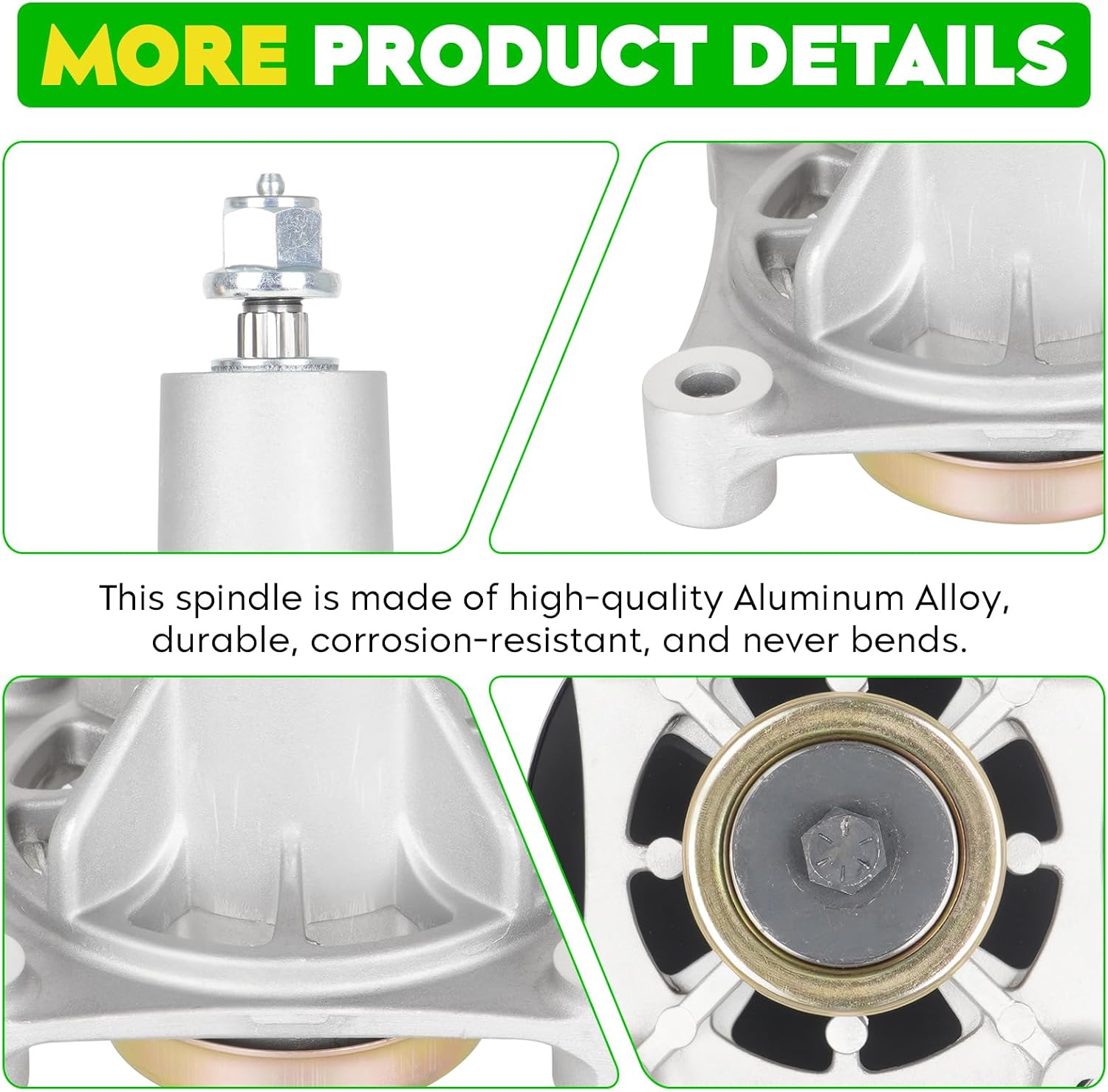 54' Deck 187292 Spindle Rebuild Kit for Craftsman/for Husqvarna YTH2454 LGT2654 LGT2554,Include 3 Spindles 187292 192870, 3 Pulleys 129861, 3 Blades 187256, 1 147 1/2' Deck Belt 196103