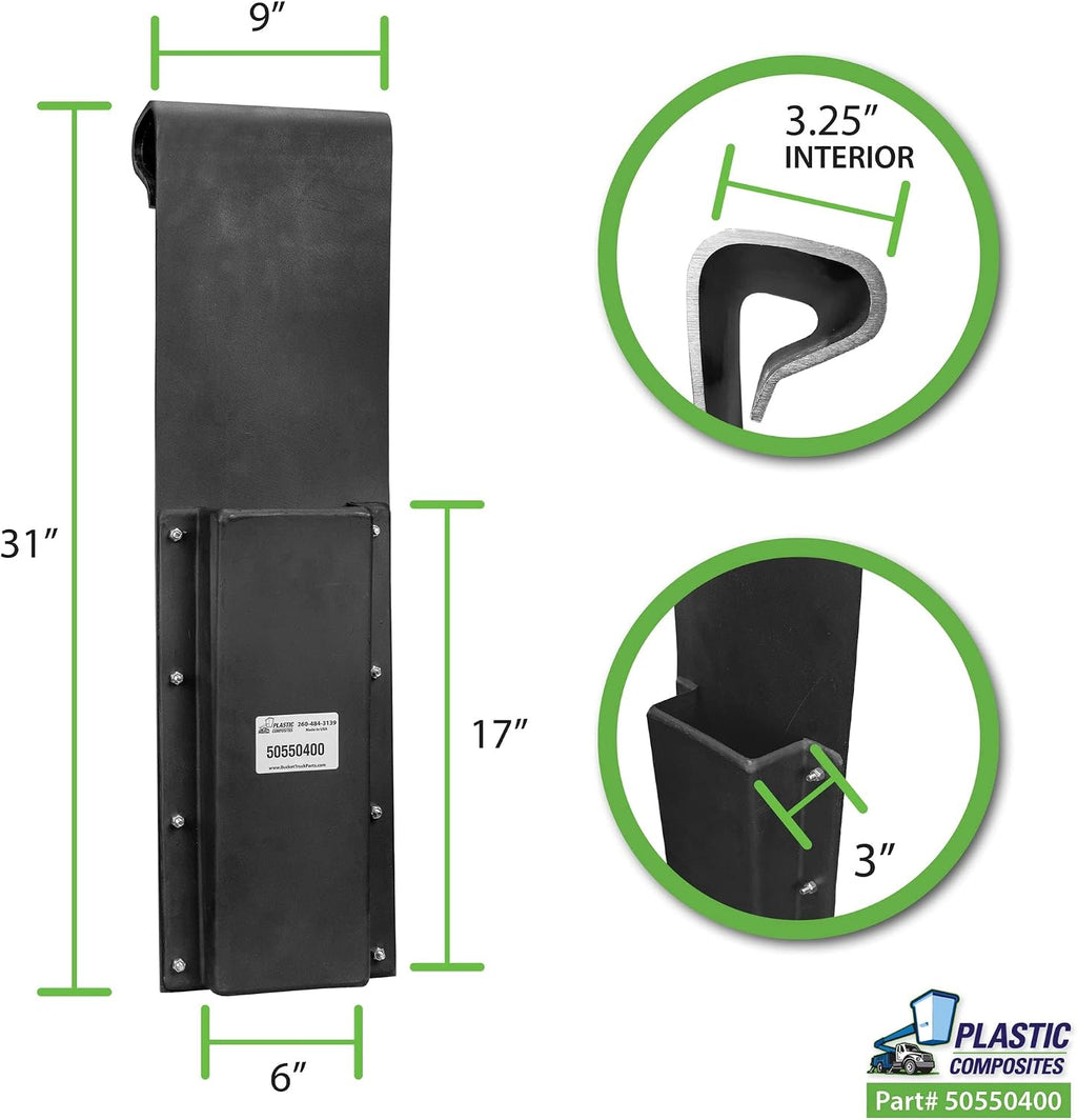 Chainsaw Scabbard - Plastic - Bucket Mounted (Inside Mount ONLY) (Unlined Black) Bucket Truck Parts Built-in Mount, Plastic Scabbard for Mounting Only on the Inside of Your Bucket