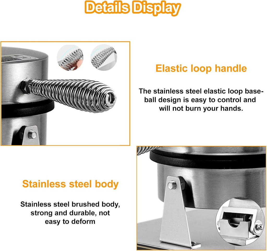 Electric Waffles Maker Machine | Nonstick Waffle Making Machine | Home Appliance Breakfast Dessert Frying Pan | Small Fried Eggs Waffle Maker | for Snack Bar/Cafe,DoubleHead